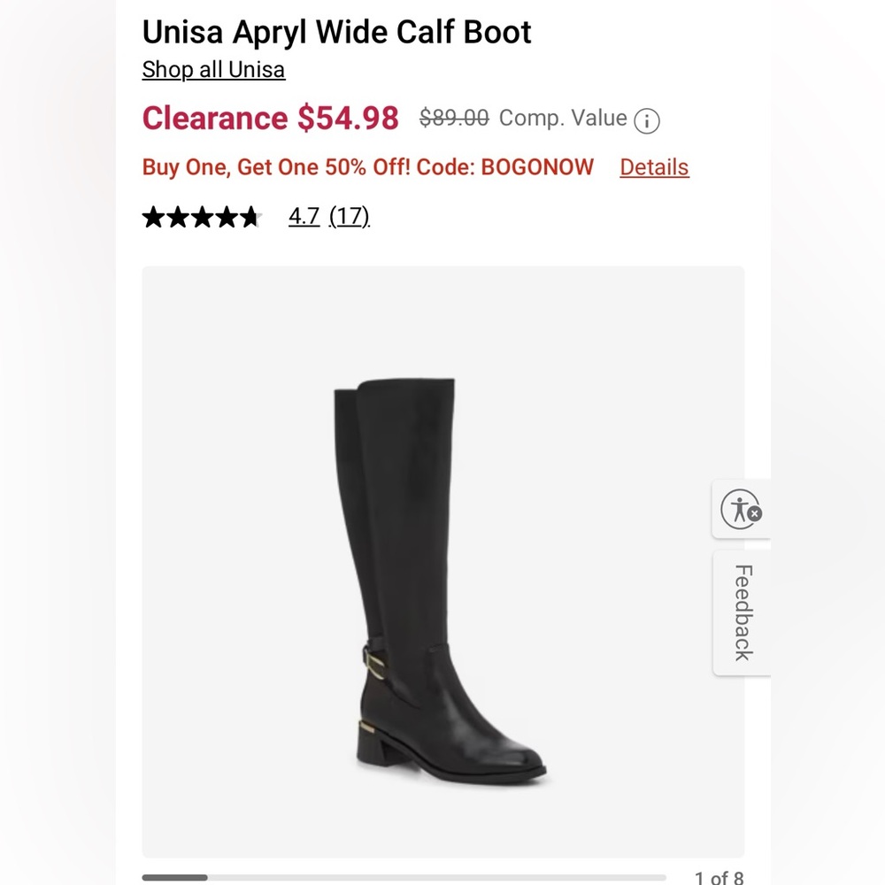Never worn wide calf black boots